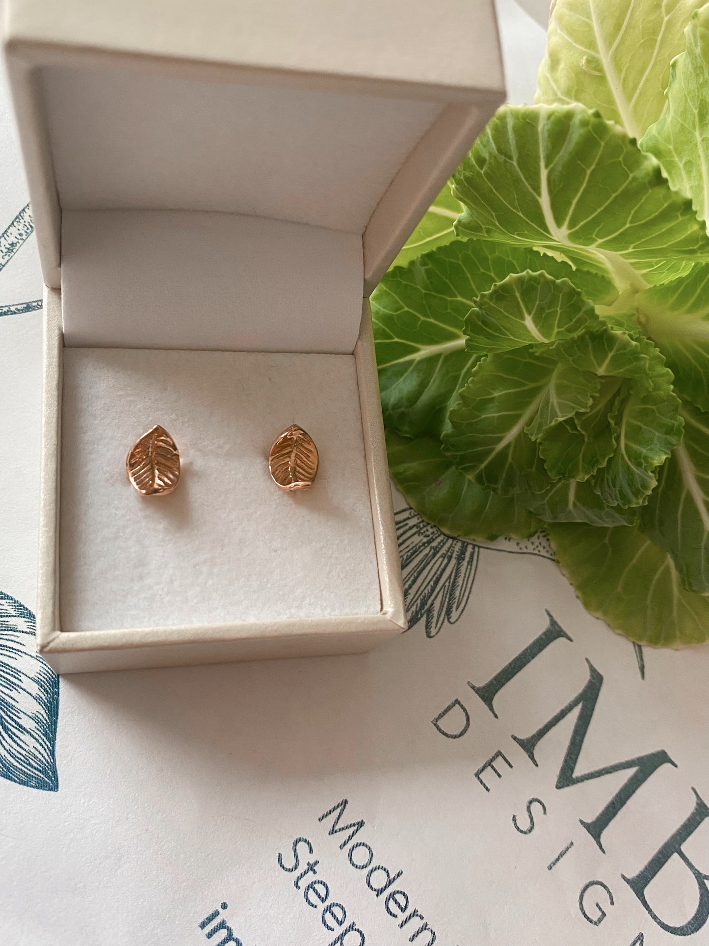 Gold leaf earrings