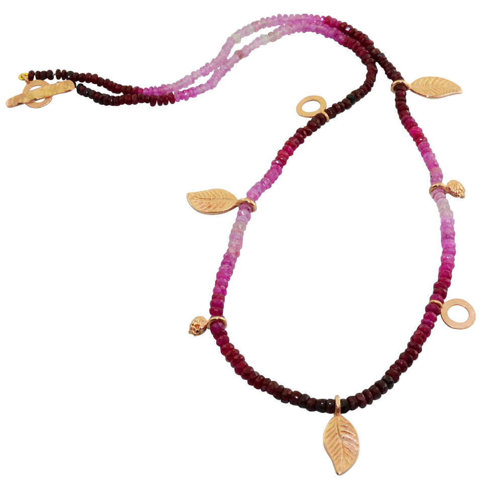 Sumptious ruby & rose gold necklace