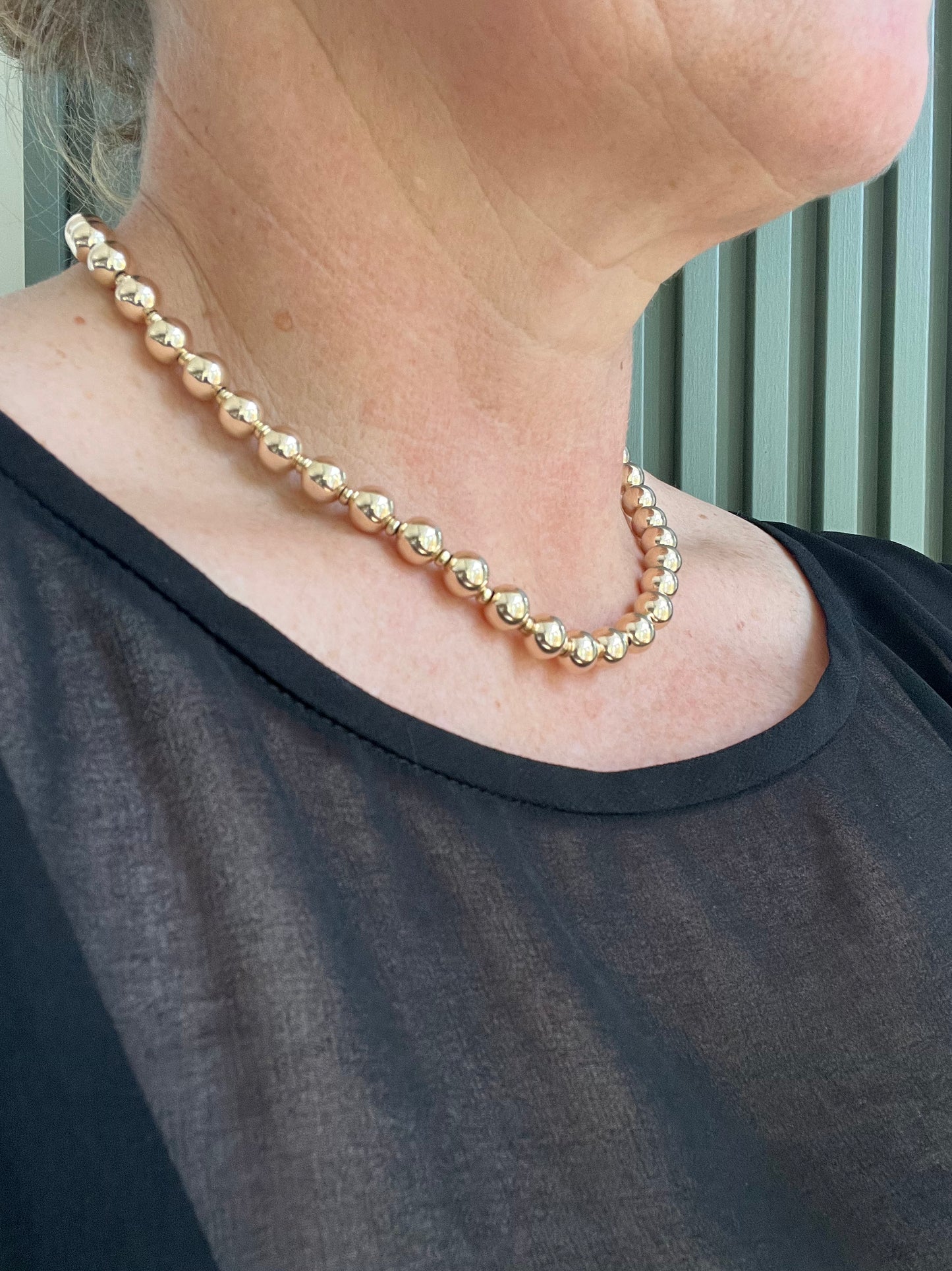 Gold ball necklace