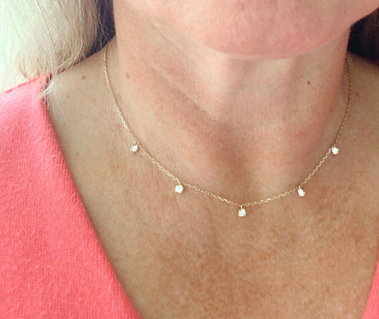 Coco multi diamond necklace