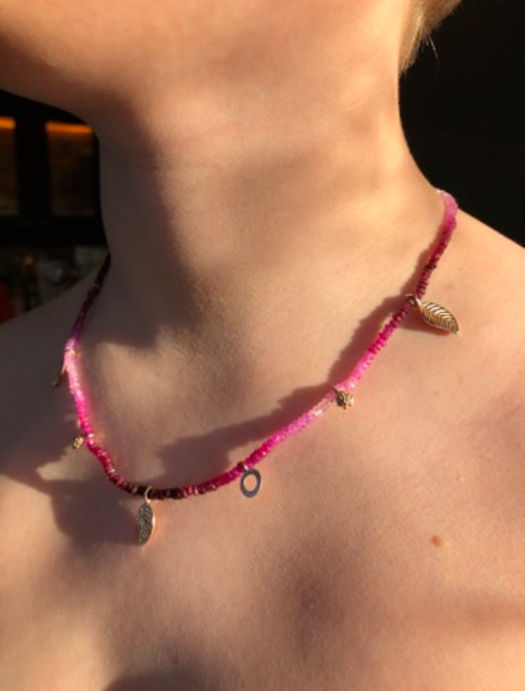 Sumptious ruby & rose gold necklace